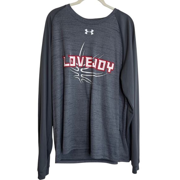 Under Armour Mens Heatgear Long Sleeve Knit Shirt Size Large Gray Lovejoy - Picture 1 of 5